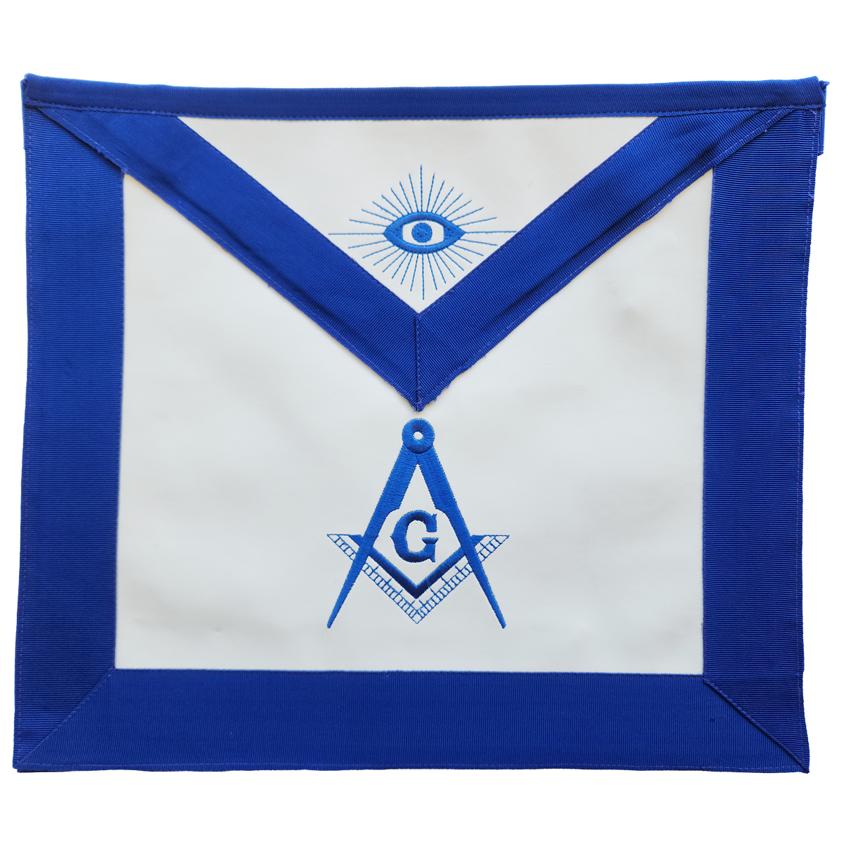 Machine-Embroidered Master Mason Apron with Square and Compass Design
