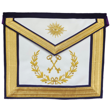 Grand Treasurer Apron - Gold Bullion Hand-Embroidery on Purple Velvet