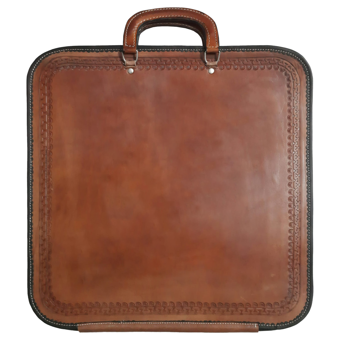 Customized Texas-Size Hand-Tooled Brown Leather Apron Case | Michael B. Smith