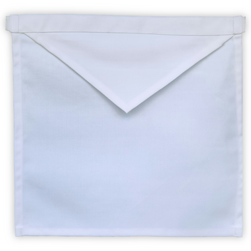 Masonic Lodge Visitor Apron – Classic Plain White Design with Premium Woven Fabric & Adjustable Belt