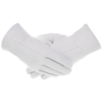 Plain Unlined White Lambskin Leather Gloves – Elegant Masonic Dress Gloves