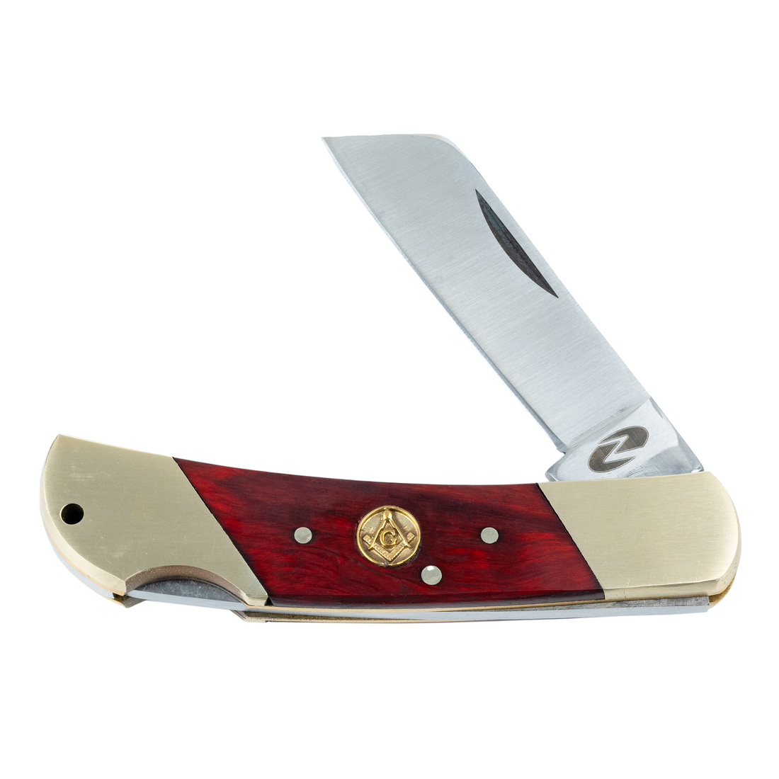 Safari Razer PW 3.25” Handmade and Satin Hand-Polished Coping Blade Knife with Red Pakkawood Handle