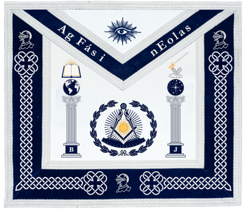 Customized Past Master Blue Lodge Apron with Boaz & Jachin Columns (Timothy Kennedy)